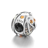 925 Silver Bracelet for Women Charm Beads Leaves Round