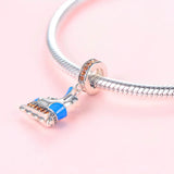925 Silver Skates Skating Shoes Charm Bracelet for Women