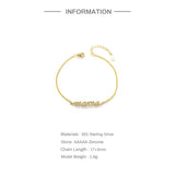 925 Sterling Silver MAMA Bracelet Zircon Lowercase Alphabet Mother's Gift