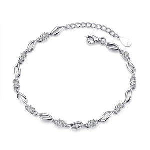 925 Sterling Silver Charm Bracelet Romantic Style