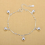 925 Sterling Silver Charm Bracelet Five Bell Anklet Jewellery