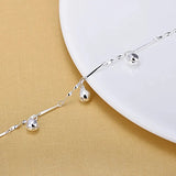 925 Sterling Silver Charm Bracelet Five Bell Anklet Jewellery
