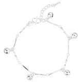 925 Sterling Silver Charm Bracelet Five Bell Anklet Jewellery