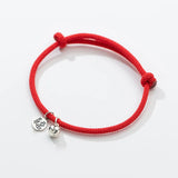 925 Silver Charm Bracelet Red Thread Rope Bangle Chinese Jewelry Lucky Gift