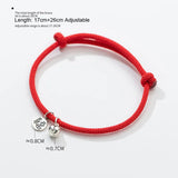 925 Silver Charm Bracelet Red Thread Rope Bangle Chinese Jewelry Lucky Gift