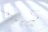 925 Silver Charm Bracelet with Pearl Beads Chain Adjustable Fine Jewelry