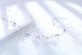 925 Silver Charm Bracelet Silver Beads Chain with Pearl Adjustable Bracelet