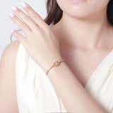 925 Silver Evil Eye Bracelet CZ Tennis Rose Jewelry