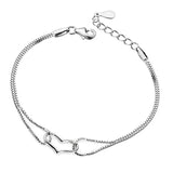 925 Silver Charm Bracelets Heart Shape Box Chain Jewelry