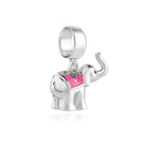 925 Silver Charm Chi Hua Hua Elephant Unicorn Pendant Bead Bracelet Necklace DIY