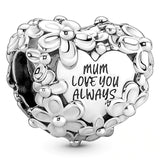 925 Silver Enamel Radiating Love Mama Heart Bead
