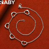 925 Sterling Silver Five Heart Jewelry Set for Women