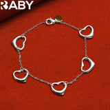 925 Sterling Silver Five Heart Jewelry Set for Women
