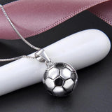 925 Silver Football Necklace Sporty Style