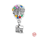 925 Silver Charm Birthday Hot Air Balloon Pendant Bead for Bracelet