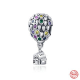 925 Silver Charm Birthday Hot Air Balloon Pendant Bead for Bracelet