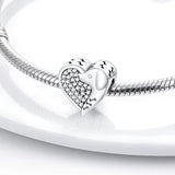 925 Silver Heart Charm Pendant for DIY Bracelet Love Gift Women Jewelry
