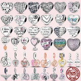 925 Silver Heart Charm Pendant for DIY Bracelet Love Gift Women Jewelry