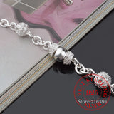 925 Silver Hollow Ball Bracelet Woman Wedding Party Jewelry