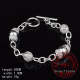 925 Silver Hollow Ball Bracelet Woman Wedding Party Jewelry