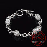 925 Silver Hollow Ball Bracelet Woman Wedding Party Jewelry