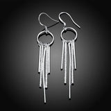 925 Silver Long Strip Pendant Earrings for Women