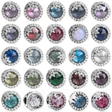 925 Silver Multicolor Snowflake Heart Bead Bracelet DIY Jewelry