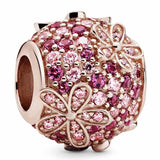 925 Sterling Silver Charm Red Watermelon Strawberry Daisy Orchid Flower Beads