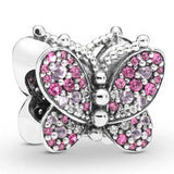 925 Sterling Silver Charm Red Watermelon Strawberry Daisy Orchid Flower