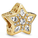 925 Silver Entwined Mother Heart Star Bella Bot Beads for Bracelet DIY