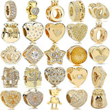 925 Silver Entwined Mother Heart Star Bella Bot Beads for Bracelet DIY