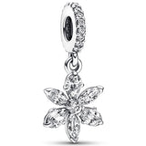 925 Silver Snowflake Reindeer Nutcracker Charm Pendant Bead Jewelry
