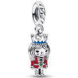 925 Silver Snowflake Reindeer Nutcracker Charm Pendant Bead Jewelry