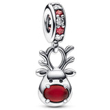 925 Silver Snowflake Reindeer Nutcracker Charm Pendant Bead Jewelry