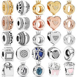 925 Silver Charm Hearts Popcorn Pearls Scent Beads Bracelet DIY