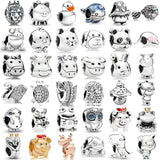 925 Silver Charm Splash Fish Cat Dog Sea Turtle Parent Owl Frog Prince Beads