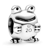 925 Silver Charm Splash Fish Cat Dog Sea Turtle Parent Owl Frog Prince Beads
