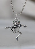 925 Sterling Silver Charm Frog Pendant Necklace Jewelry