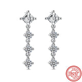 925 Silver Loved Heart Hoops Earrings Zircon Butterfly Heart