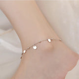 Women's 925 Sterling Silver Charming Disc Chain Anklet