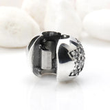 925 Silver Charm Bead w/ CZ Star for Pandora Bracelets