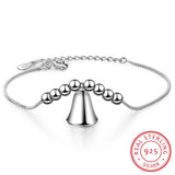 925 Silver Charm Bell Bracelet Women's Gift S-b220