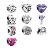 925 Sterling Silver Family Circle Daisy Bracelet Charms Bead