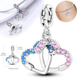 925 Silver Zirconium Dangle Eye of Light Beads Necklace Bracelet Gift