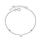 925 Silver Star Ball Box Chain Link Bracelet for Women