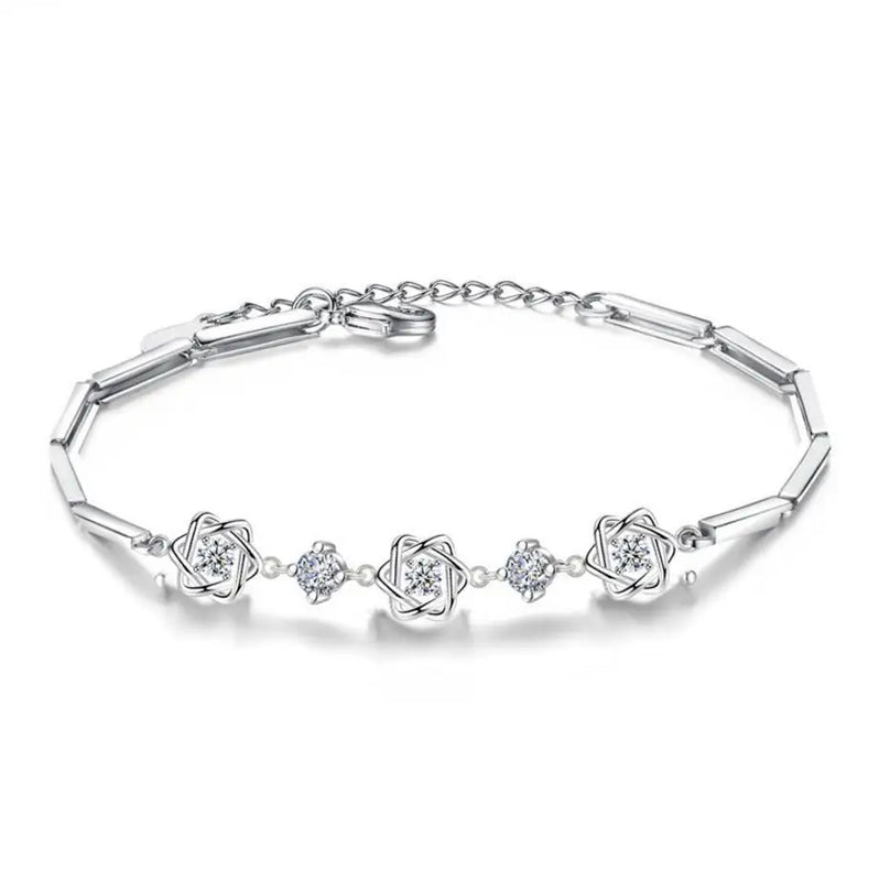 925 Silver Zirconia Star Bracelet for Women S-B103