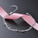 925 Silver Charms Chain Bracelet Silver Beads Bracelet For Women Girl