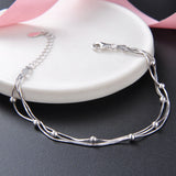 925 Silver Charms Chain Bracelet Silver Beads Bracelet For Women Girl
