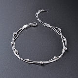 925 Silver Charms Chain Bracelet Silver Beads Bracelet For Women Girl