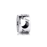 925 Silver Charms Anniversary Celebration Beads Women Bracelet DIY Jewelry